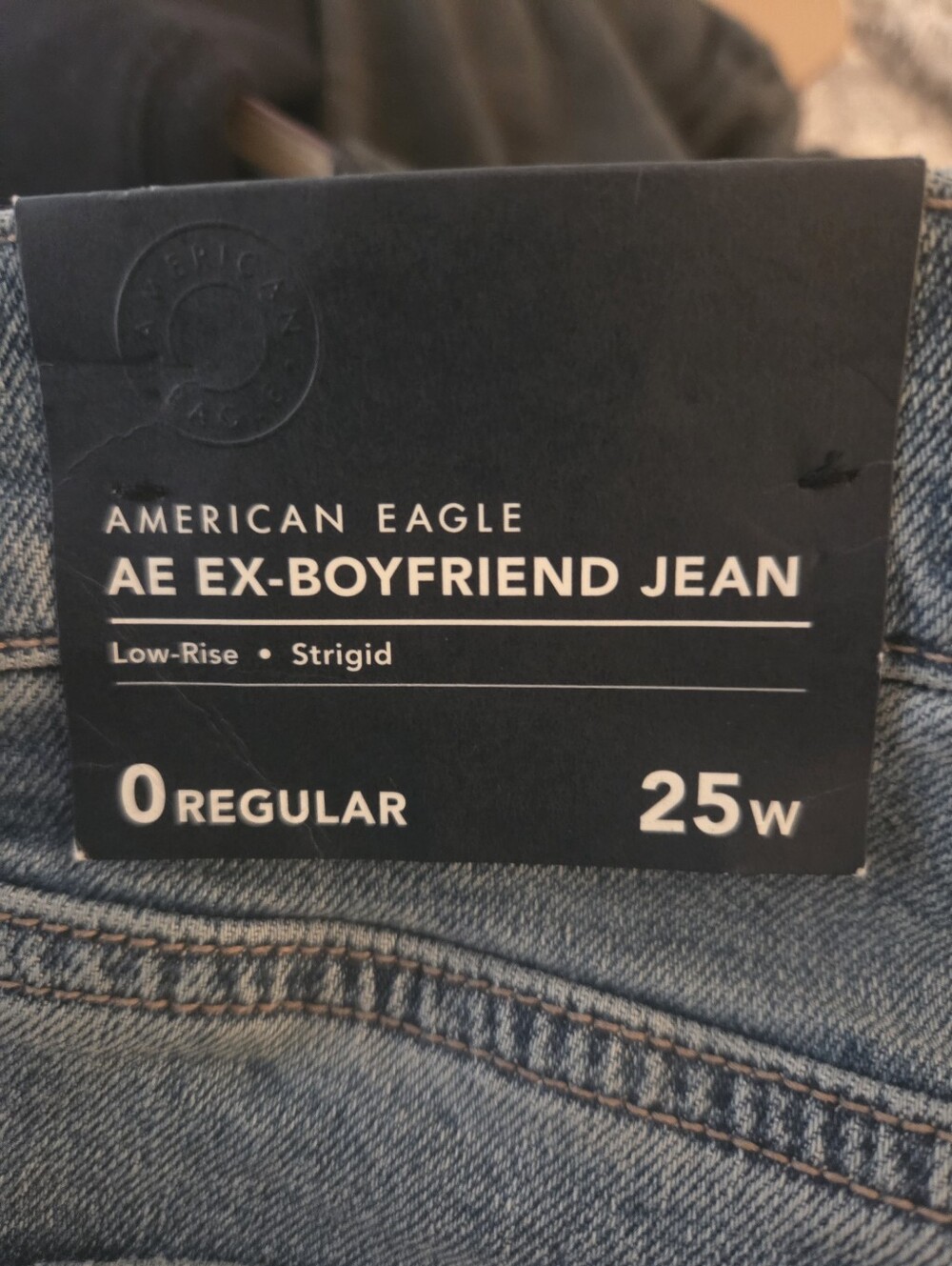 AE Ex-Boyfriend Low Rise Strigid Jeans - Size 0 Reg. 25" W - Brand New With Tags - Picture 6 of 8